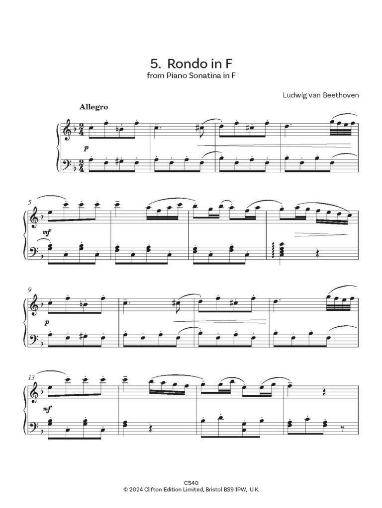 Simplest Beethoven Miniatures for solo piano Digital Download