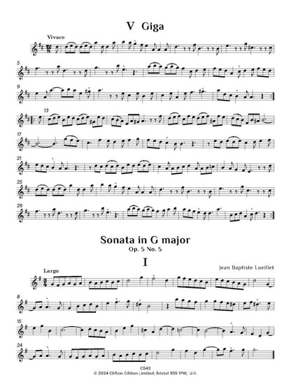 Loeillet - Six Sonatas Op. 5 Volume 2 Op. 5 (Livre Premier) Nos. 4 — 6 Digital Download