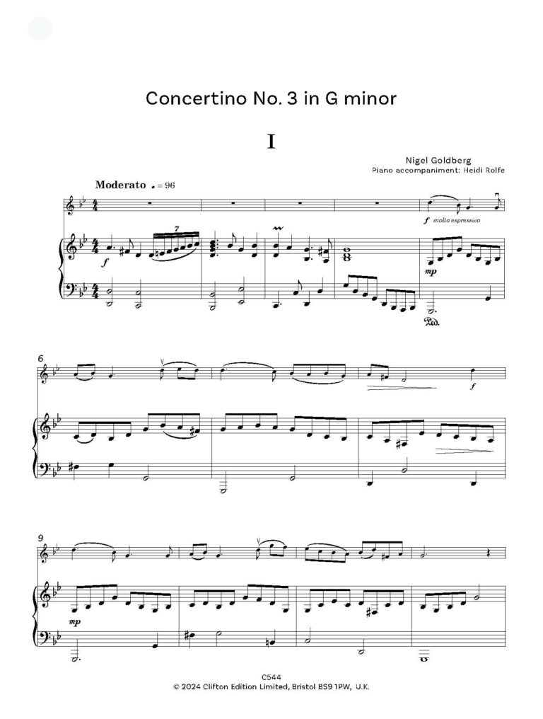 Goldberg: Concertinos for Young Violinists _Digital Download