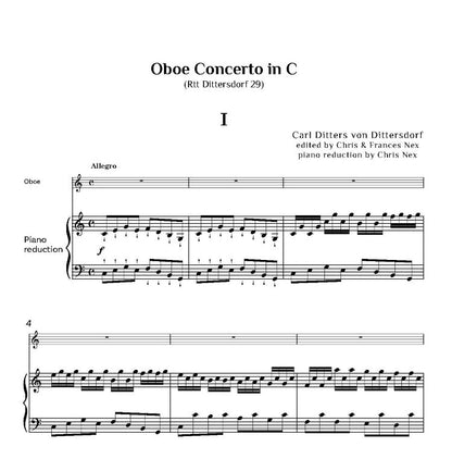 Dittersdorft, Carl Ditters von: Oboe Concerto in C (Rtt. 29). Oboe - Digital Download