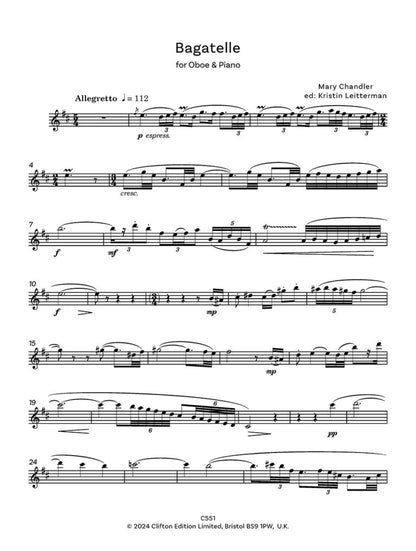 Chandler, Mary - Bagatelle for oboe and piano