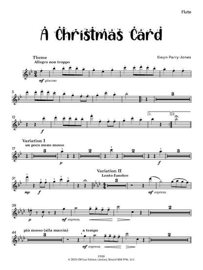 A Christmas Card Variations on ‘We Wish You a Merry Christmas” for wind quintet- Digital Download