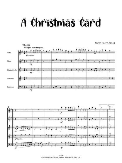 A Christmas Card Variations on ‘We Wish You a Merry Christmas” for wind quintet- Digital Download