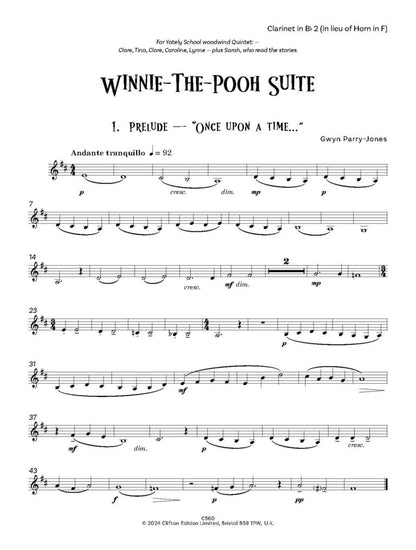 Parry- Jones, Gwyn - Winnie The Pooh Suite Score and Parts for wind quintet- Digital Download