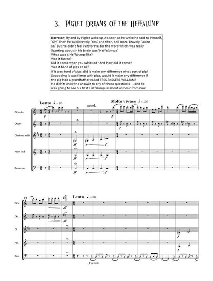 Parry- Jones, Gwyn - Winnie The Pooh Suite Score and Parts for wind quintet- Digital Download