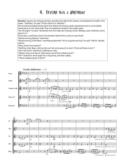 Parry- Jones, Gwyn - Winnie The Pooh Suite Score and Parts for wind quintet- Digital Download