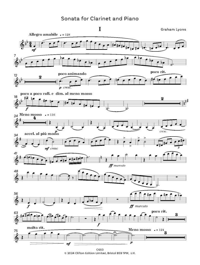 Lyons, Graham - Short Sonata for Clarinet and Bassoon - Digital Download