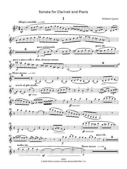 Lyons, Graham - Short Sonata for Clarinet and Bassoon - Digital Download