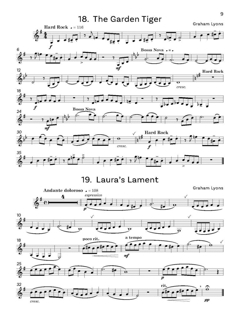 Lyons, Graham  - Compositions for Clarinet in Bb Volume 1 - Digital Download