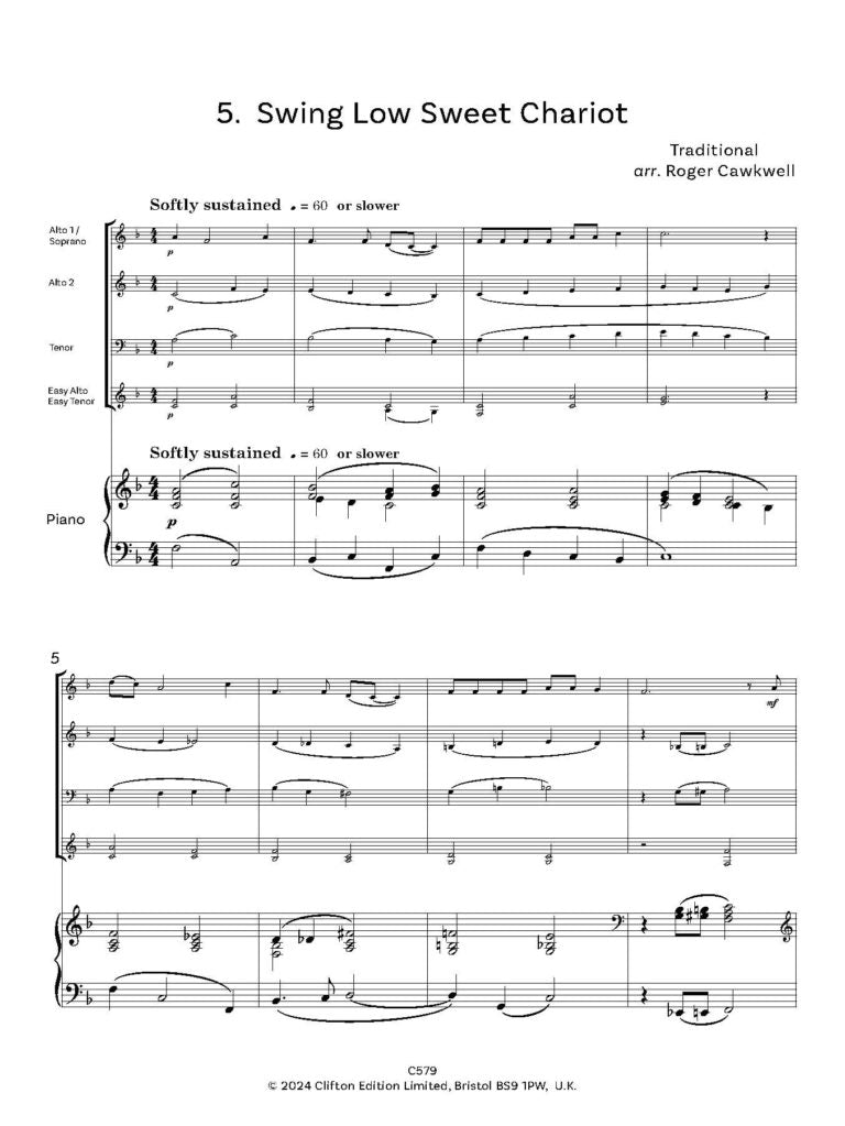 SaxPax -Flexible Saxophone Ensemble Trad. Arr. Roger Cawkwell- Digital Download