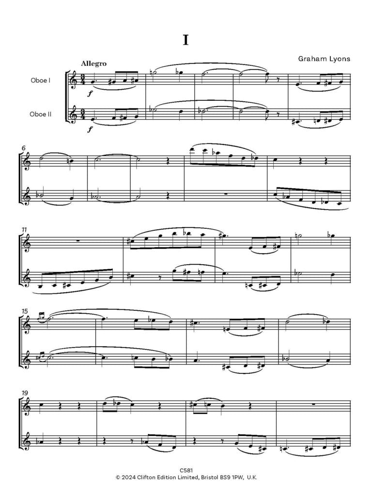 Lyons, Graham - Sonata for Two Oboes - Digital Download