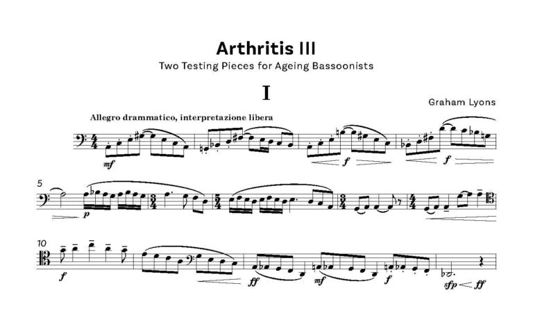 Lyons, Graham  -Arthritis III Two testing pieces for ageing bassoonists! - Digital Download