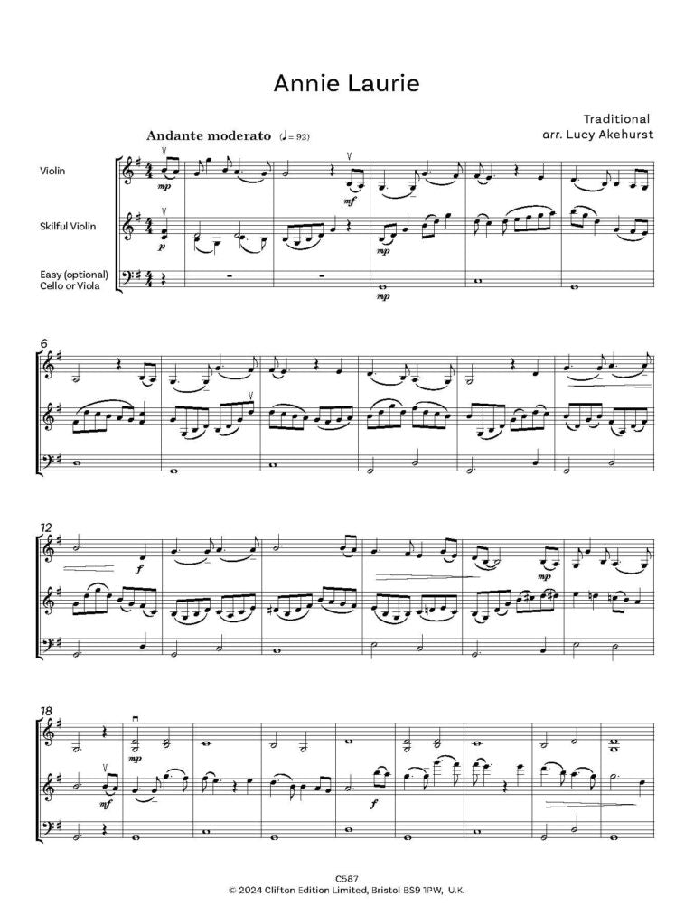 Three Folk Songs:  Violin Duet/opt. Trio (vla/vcl) - Digital Download