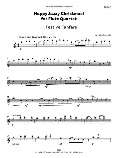 Mackie, Jason - Happy Jazzy Christmas for flute quartet - Digital Download