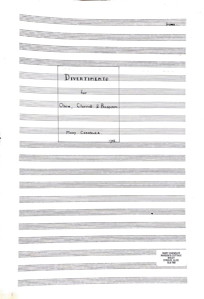 Chandler Mary Divertimento for reed trio - Digital Download