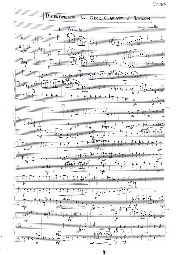 Chandler Mary Divertimento for reed trio - Digital Download