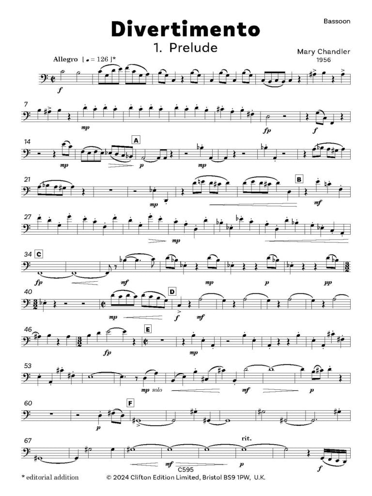 Chandler Mary Divertimento for reed trio - Digital Download