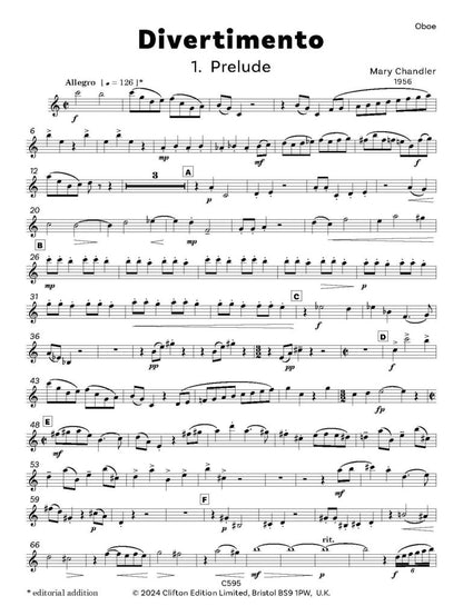 Chandler Mary Divertimento for reed trio - Digital Download