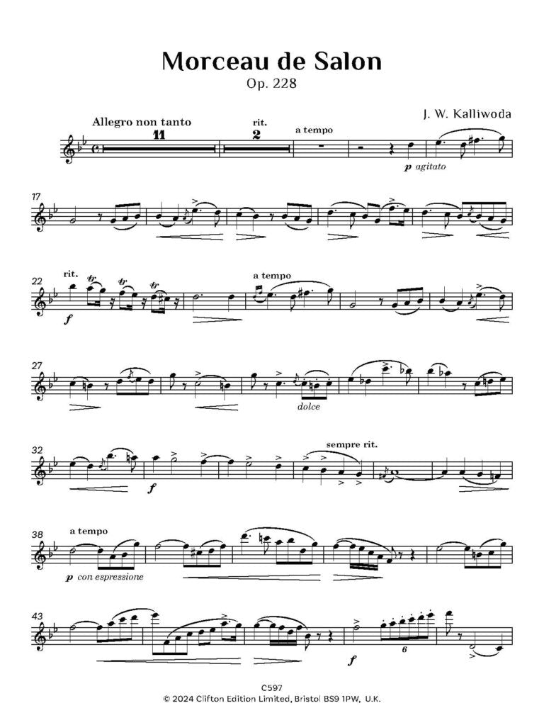 Kalliwoda, Morceau de salon for oboe and piano - Digital Download