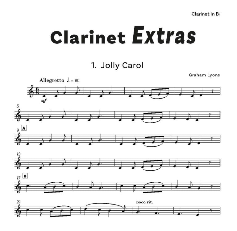 Lyons, Graham -Clarinet Extras Seven easy pieces for Clarinet and Piano  - Digital Download