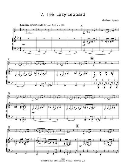 Lyons, Graham -Clarinet Extras Seven easy pieces for Clarinet and Piano  - Digital Download