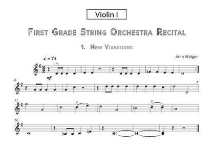 Widger, John - First Grade String Orchestra Recital Nine easy pieces for grade one string players with easy open string parts- Digital Download