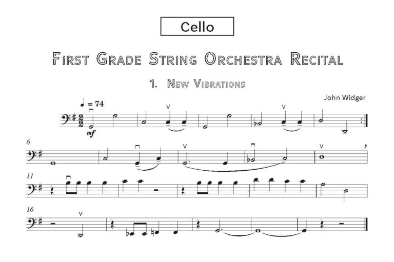 Widger, John - First Grade String Orchestra Recital Nine easy pieces for grade one string players with easy open string parts- Digital Download