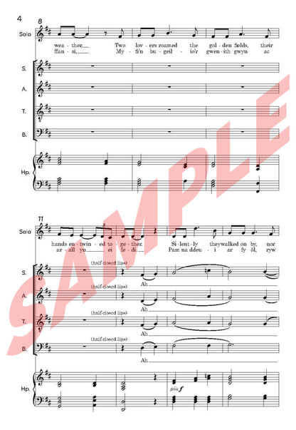 Bugeilio’r Gwenith Gwyn.Soprano Soloist with SATB and Harp/Piano   - Digital Download