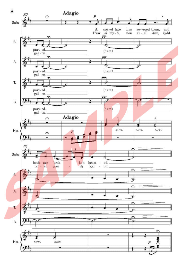 Bugeilio’r Gwenith Gwyn.Soprano Soloist with SATB and Harp/Piano   - Digital Download