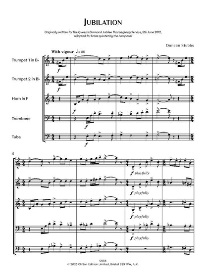 Stubbs, Duncan: Two Royal Fanfares for Brass Quintet- Digital Download