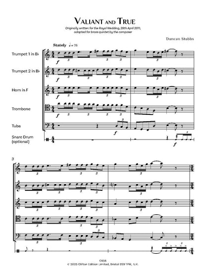 Stubbs, Duncan: Two Royal Fanfares for Brass Quintet- Digital Download