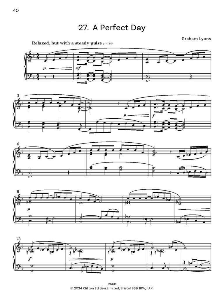 Lyons, Graham -Useful Piano Solos A Progressive Album from Beginner to Advanced for solo piano - Digital Download