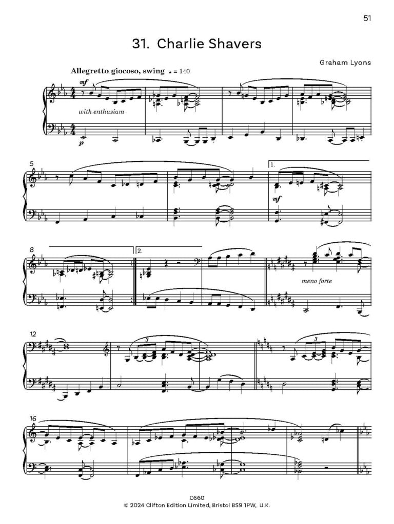 Lyons, Graham -Useful Piano Solos A Progressive Album from Beginner to Advanced for solo piano - Digital Download