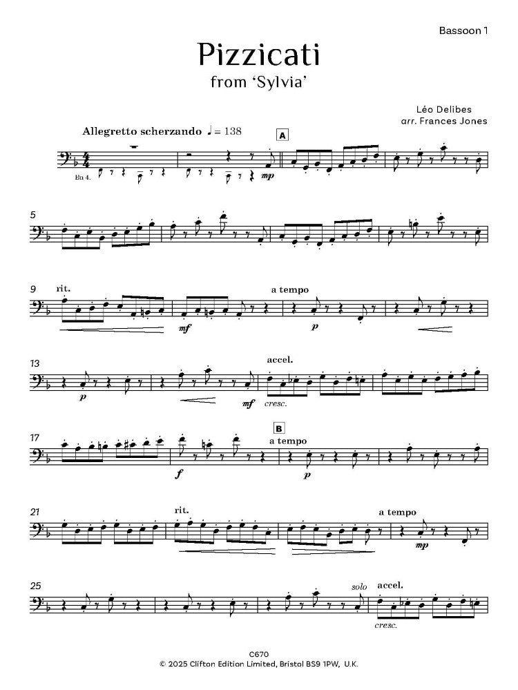 Delibes, Léo: ‘Pizzicati’ from Sylvia, arr. Bassoon Quartet- Digital Download