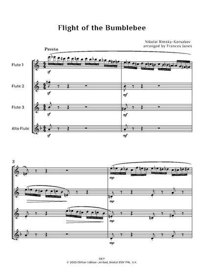 Rimsky-Korsakov, Nikolai: The Flight of the Bumble Bee, arr. Flute Quartet. - Digital Download