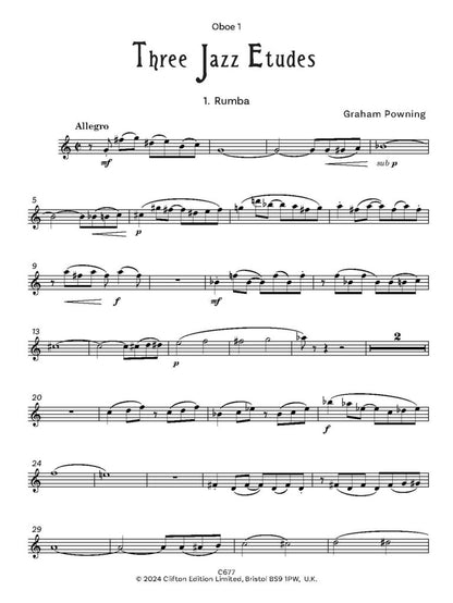 Powning, G - Three Jazz Etudes for Oboe trio - Digital Download