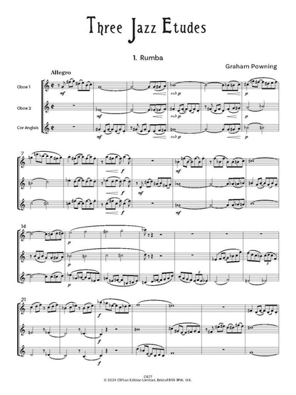 Powning, G - Three Jazz Etudes for Oboe trio - Digital Download