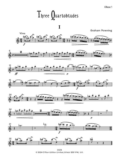 Powning, G - Three Quartobtudes for oboe quartet - Digital Download