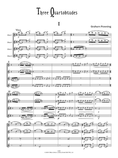 Powning, G - Three Quartobtudes for oboe quartet - Digital Download