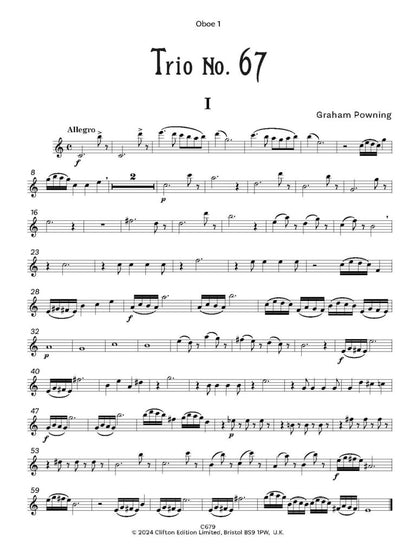 Powning, G - Trio No. 67  Oboe Trio (2 Oboes and Cor Anglais) - Digital Download