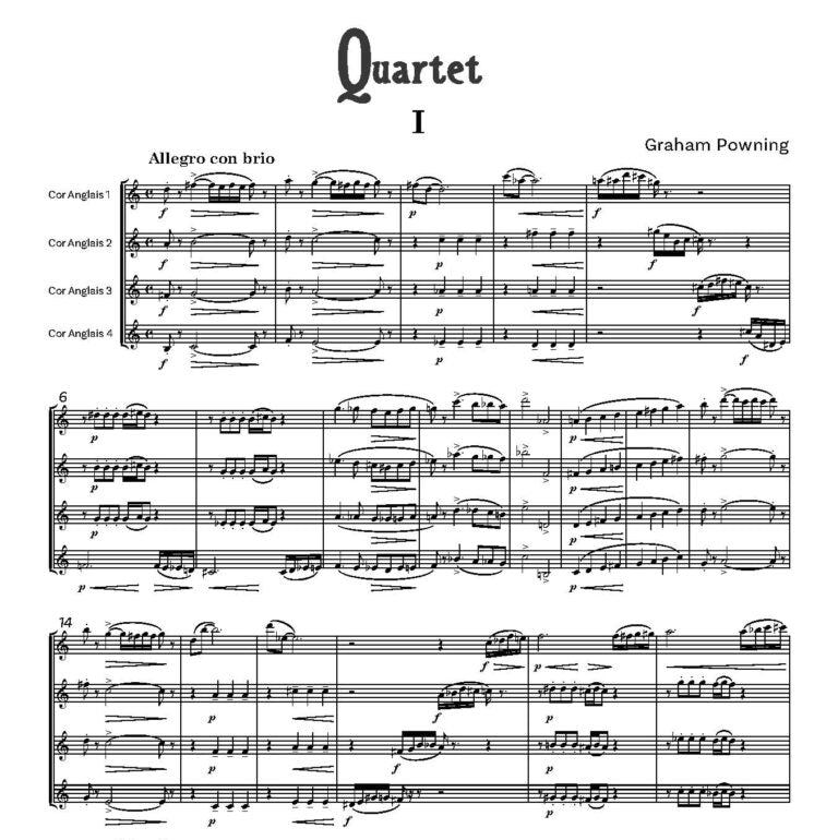 Powning, Graham - Quartet for 4 Cors Anglais - Digital Download