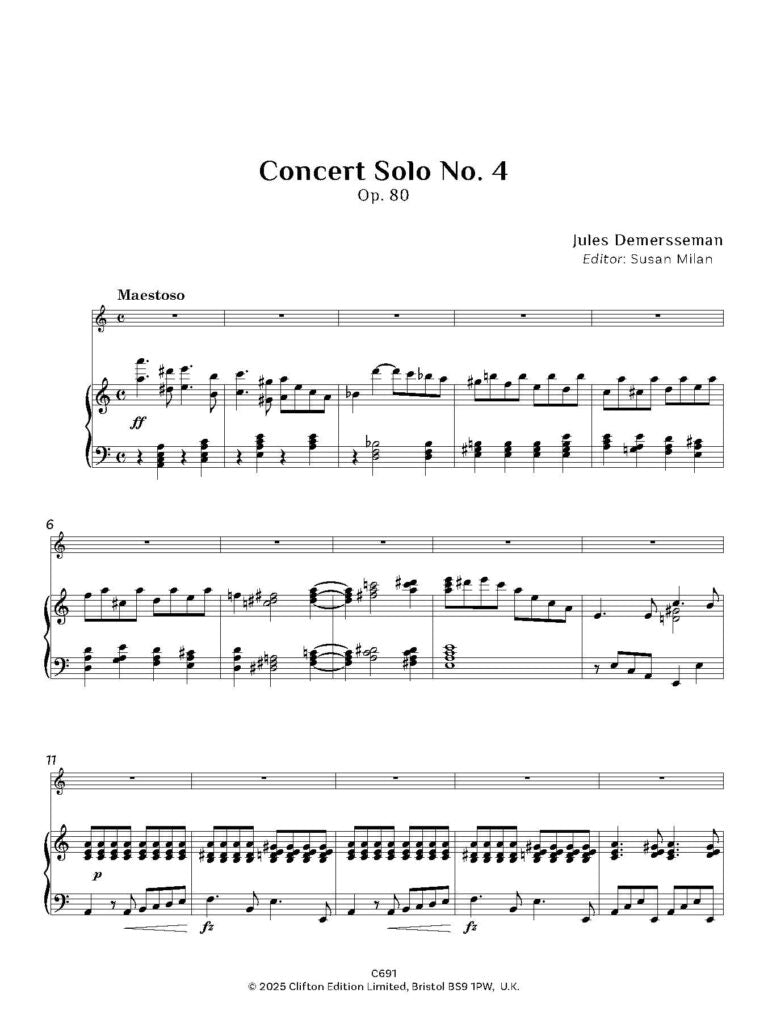 Demersseman  - The Concert Solos Nos. 4-6 (Opp. 80-82) - Digital Download