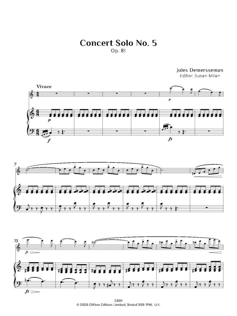 Demersseman  - The Concert Solos Nos. 4-6 (Opp. 80-82) - Digital Download