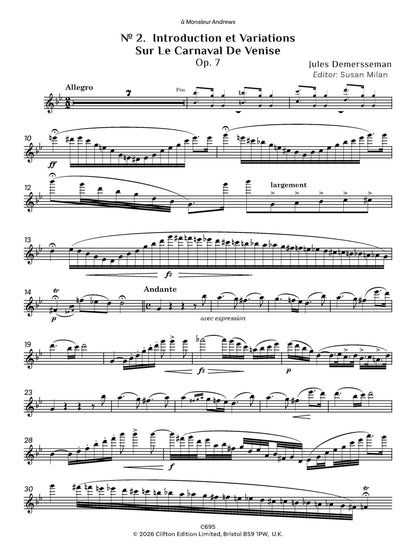 Jules Demersseman ed. Susan Milan Showpieces Vol 1 for flute and piano - Digital Download
