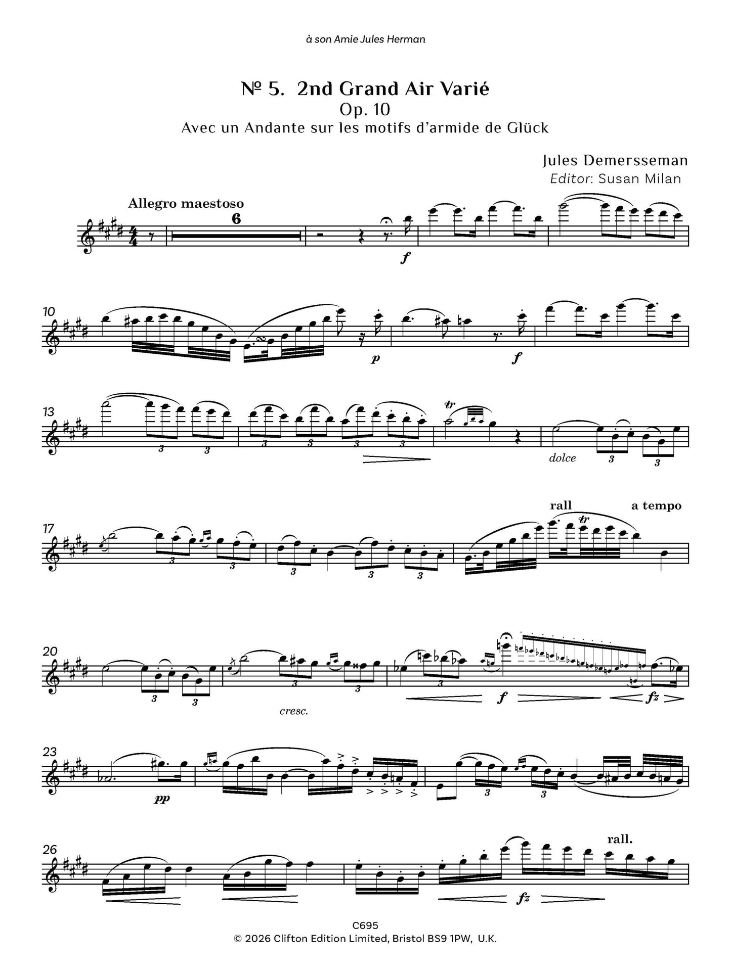 Jules Demersseman ed. Susan Milan Showpieces Vol 1 for flute and piano - Digital Download