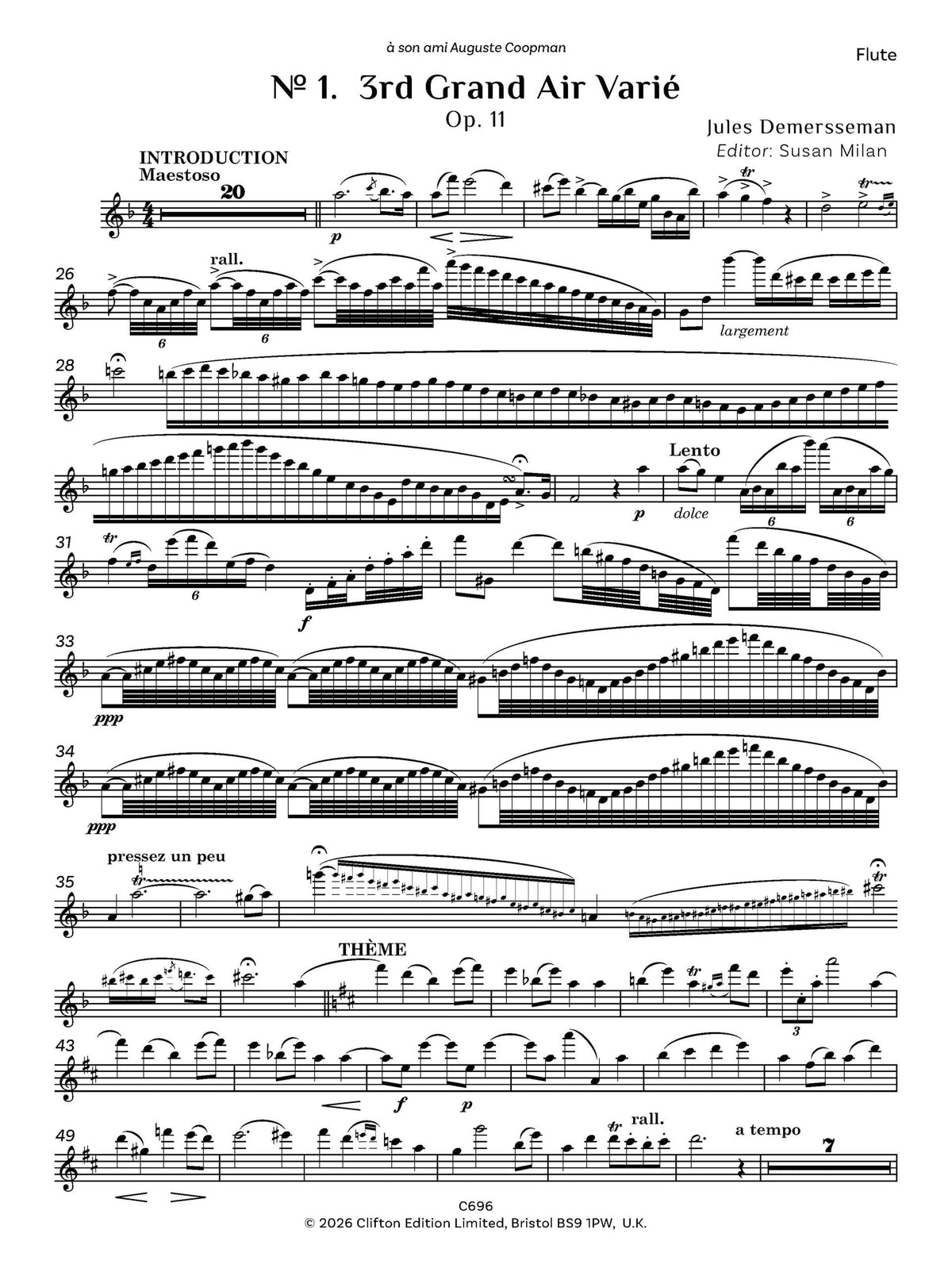 Jules Demersseman ed. Susan Milan Showpieces Vol 2 for flute and piano - Digital Download