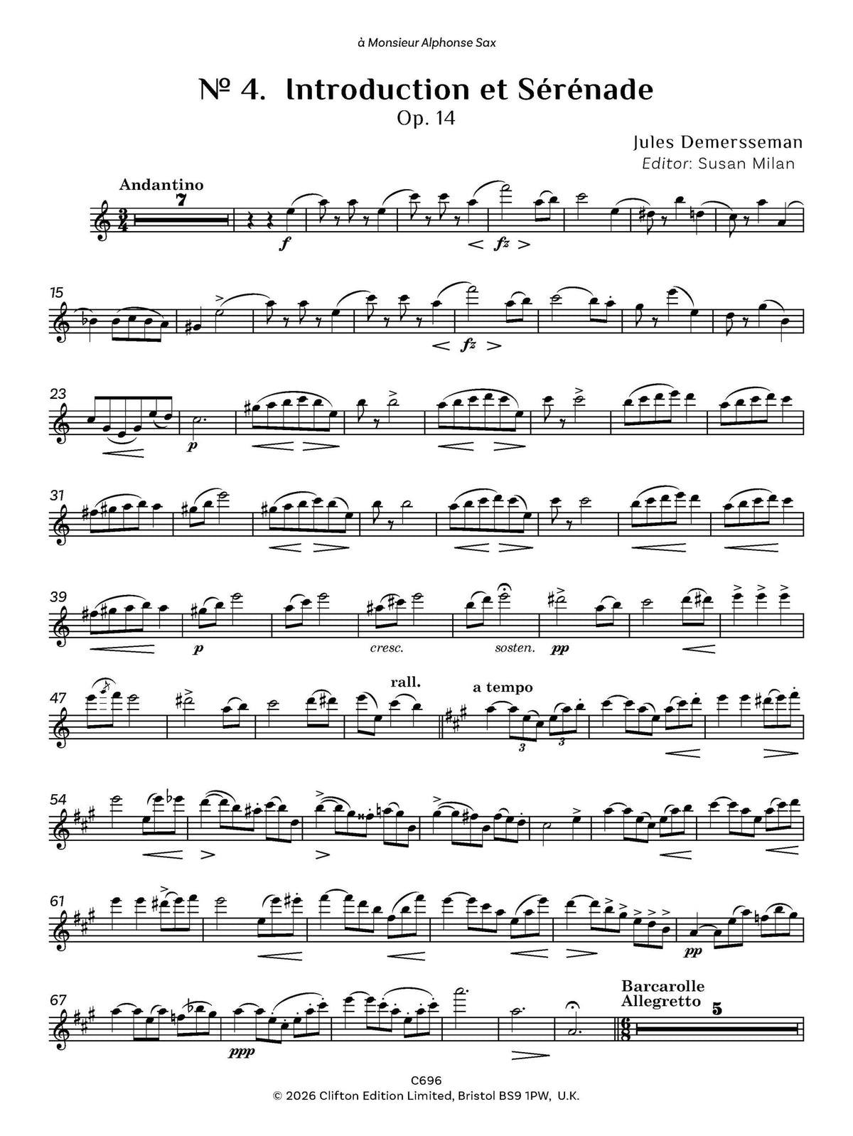 Jules Demersseman ed. Susan Milan Showpieces Vol 2 for flute and piano - Digital Download