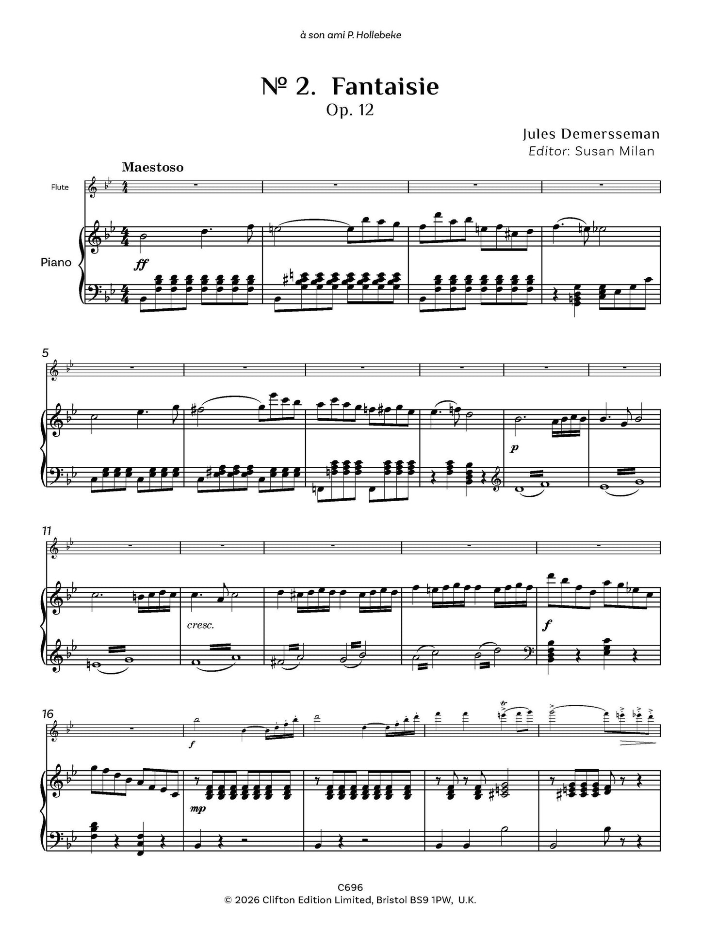 Jules Demersseman ed. Susan Milan Showpieces Vol 2 for flute and piano - Digital Download