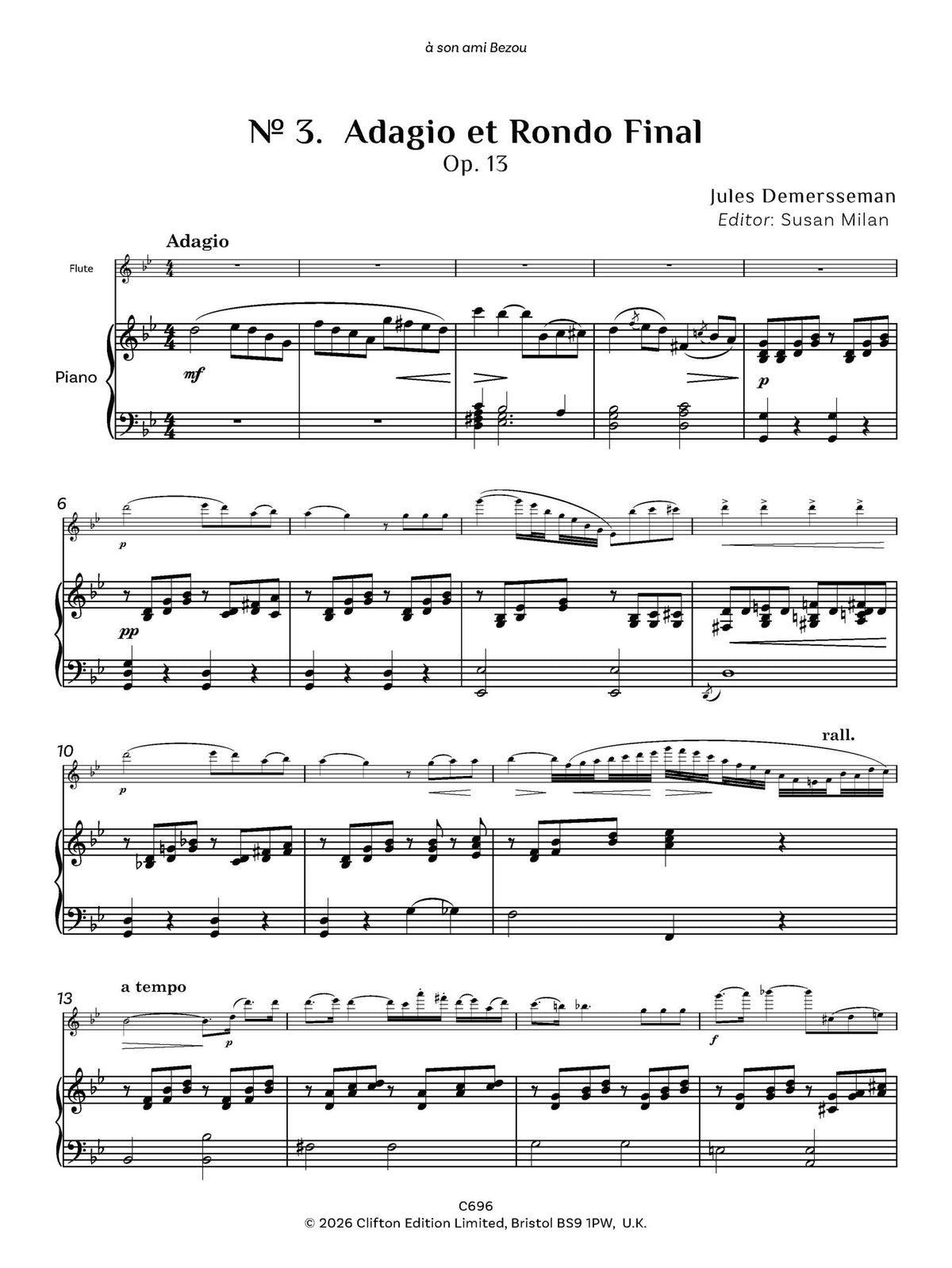 Jules Demersseman ed. Susan Milan Showpieces Vol 2 for flute and piano - Digital Download