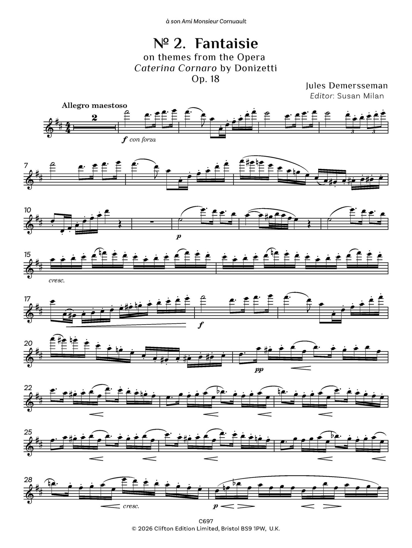 Jules Demersseman ed. Susan Milan Showpieces Vol 3 for flute and piano - Digital Download